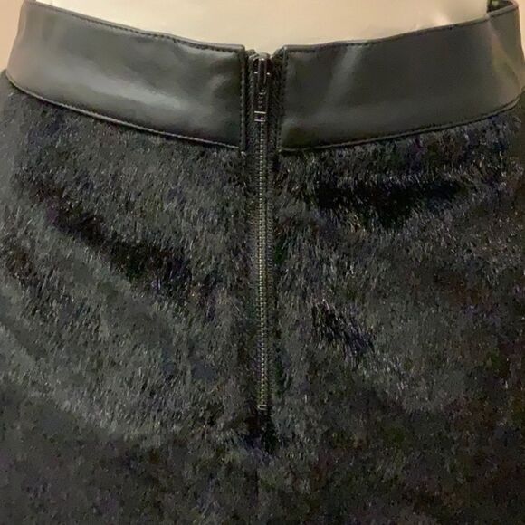 Sam Edelman faux black pony hair skirt 8 - Picture 6 of 11